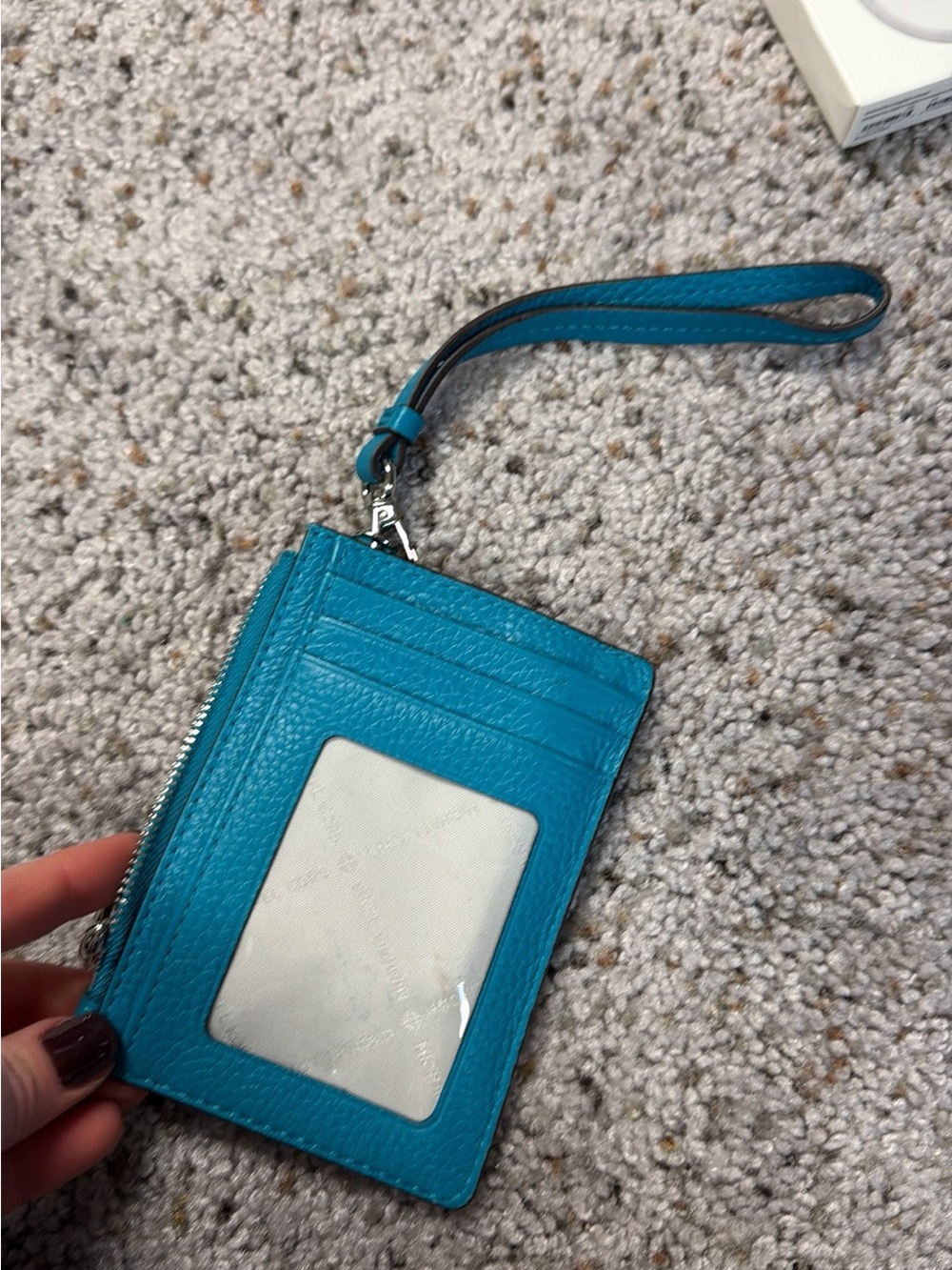 Michael Kors Turquoise Pebbled Leather Wristlet Card Case - Picture 2 of 2